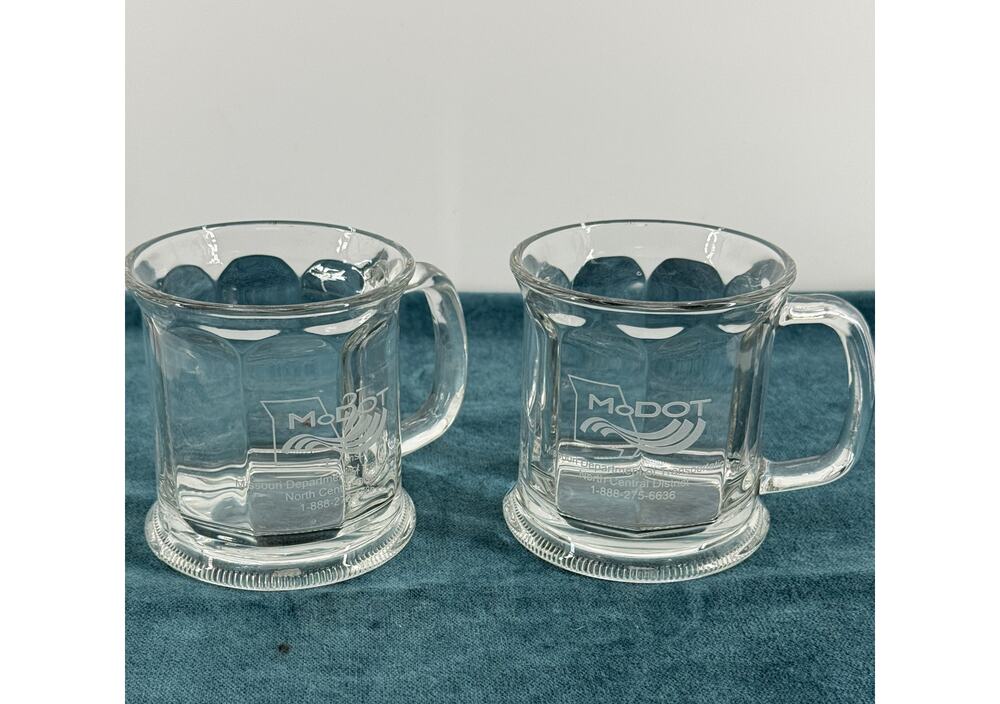 MoDOT Missouri Department Transportation Glass Coffee Mugs Retirement Gift Set 2
